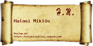 Halasi Miklós névjegykártya