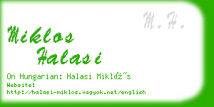 miklos halasi business card